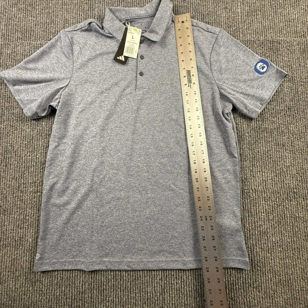 Adidas A582 HTR Polo Mens Large Collegiate Navy Melange Golf Shirt‎ HS0814 NWT